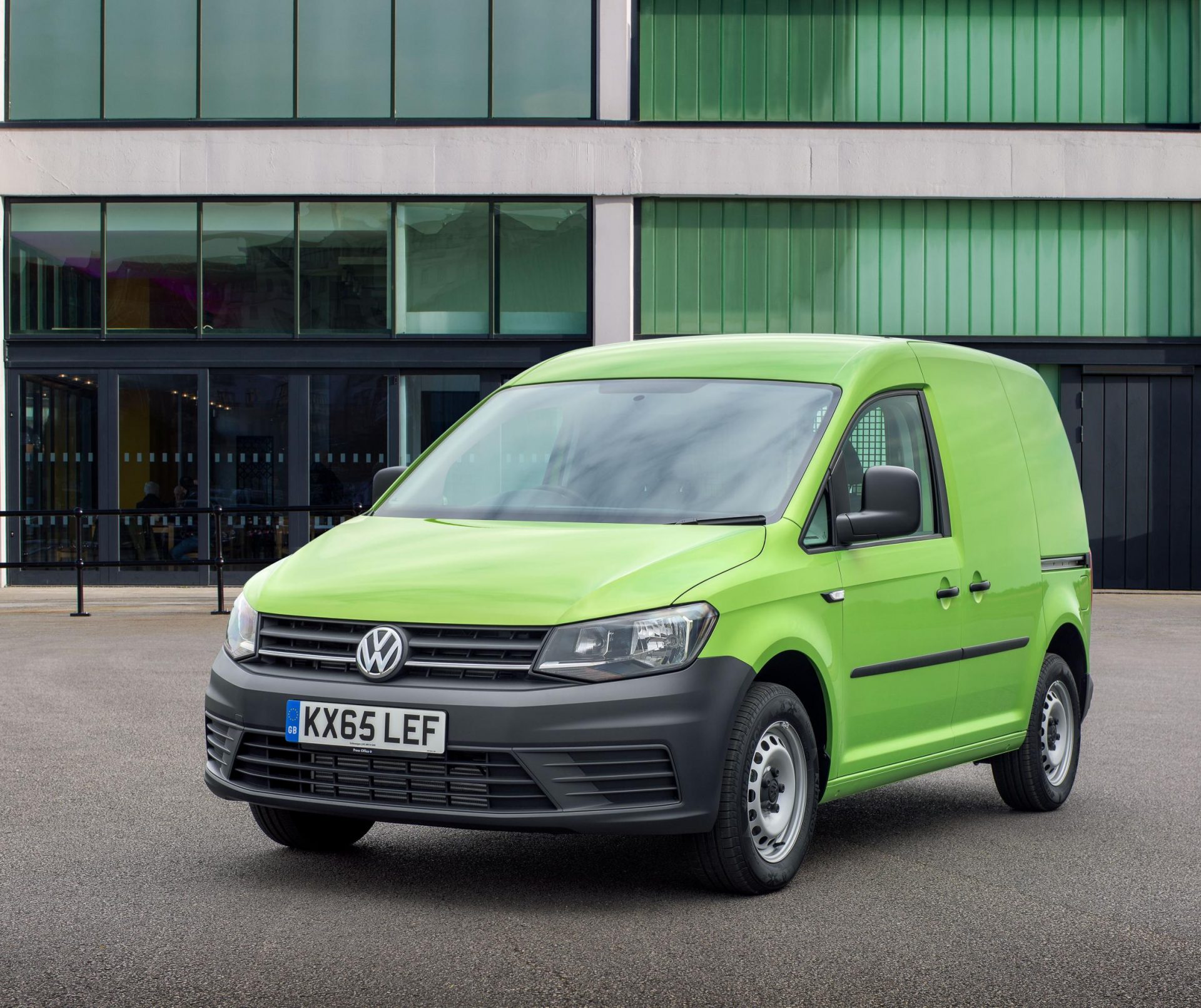 neon green Citroen Berlingo van