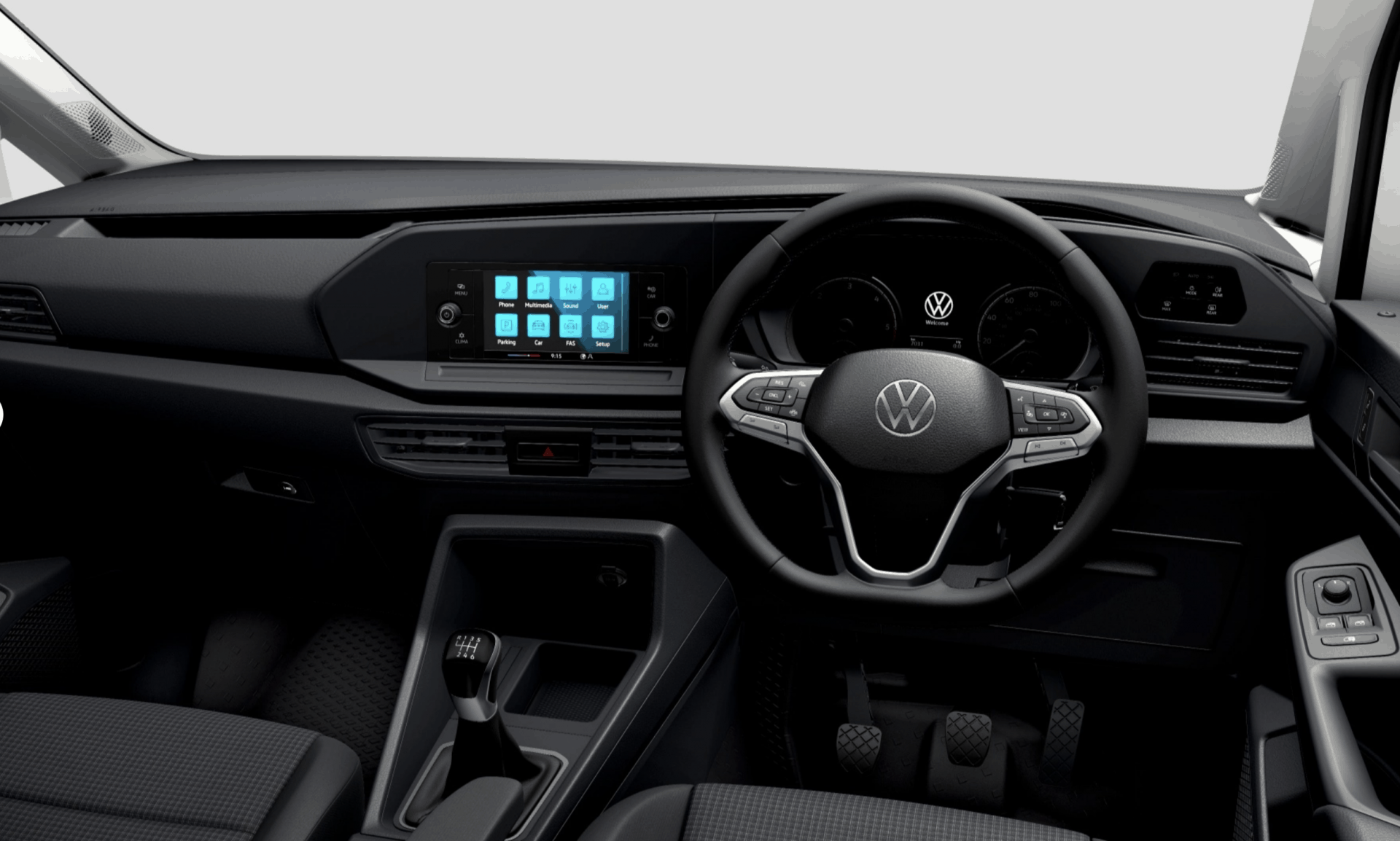 Caddy Interior and with a steering wheel